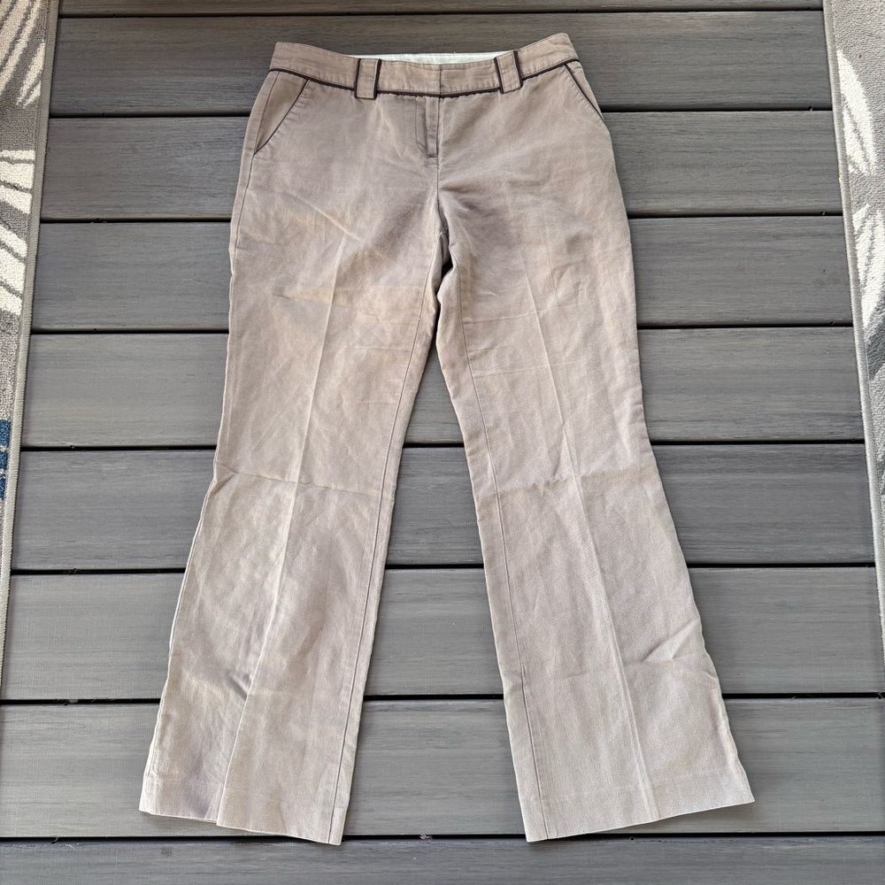 Boden Women’s Pleated Wide Leg Linen Trouser Pants Beige/Cream Size 6P